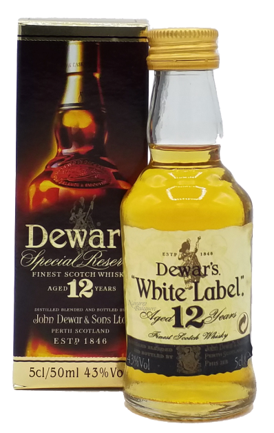 Whisky Dewar's  12 años, Miniatura 5 cl. (Cristal)