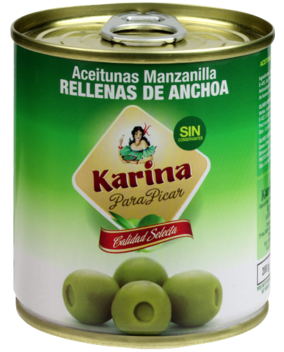 Aceitunas Manzanilla Rellenas de Anchoa 85gr. Karina