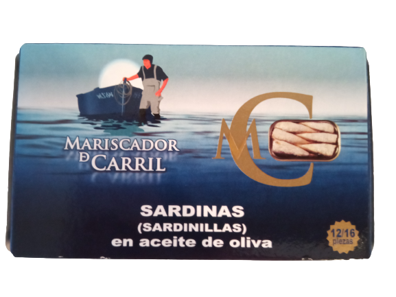 Sardinillas en aceite de oliva Mariscador De Carril 115 gr. 12/16 piezas